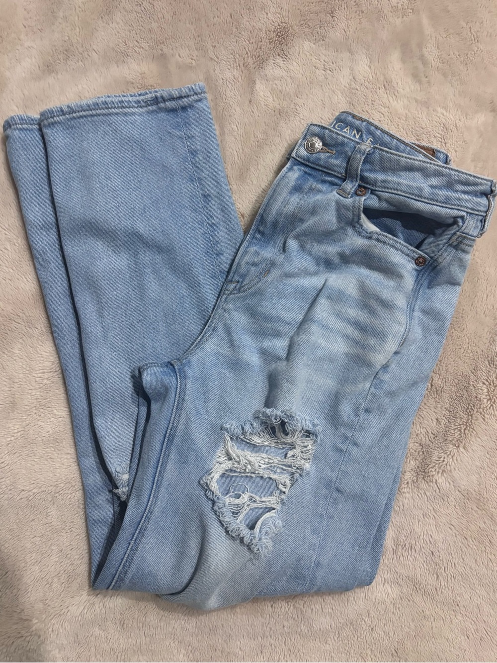 Light Blue Distressed Women's Jeans by American Eagle Outfitters